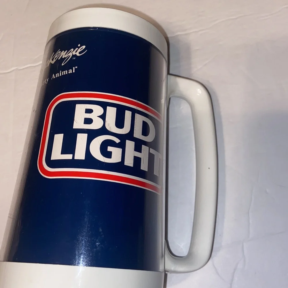 Vintage 1986 Spuds Mackenzie Bud Light Thermo Serv mug.